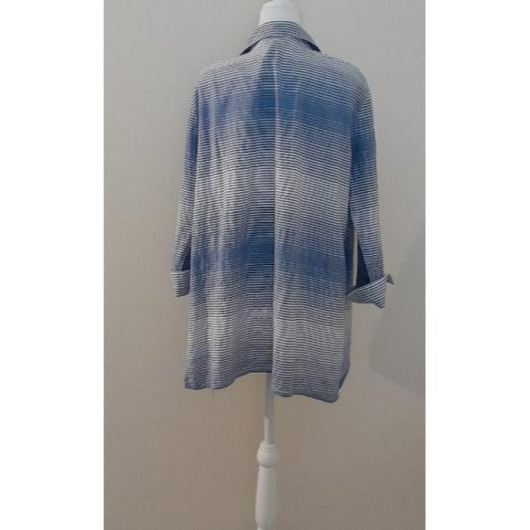 Ali Miles Button Front Crinkle Style Tunic Top Size L - Picture 2 of 6